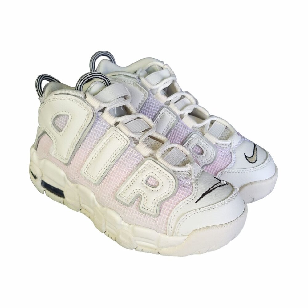 🤩Nike Air More Uptempo 1Y little Kids Shoes Sail/Black-Light Thistle DQ0515-100